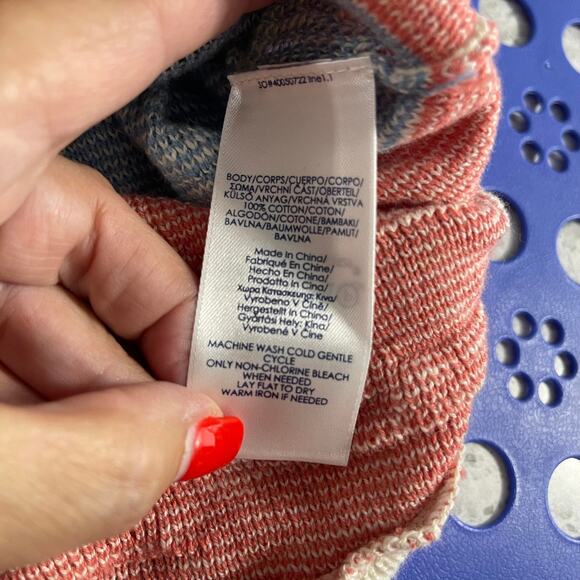 Chaps sweater knit women's large pink blue tunic length light weight soft - Picture 7 of 16